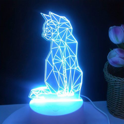 3D Macska Éjszakai Lámpa 